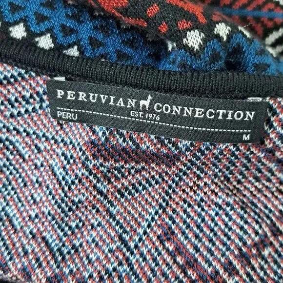 Peruvian Connection 100% Pima Cotton Women's Geometric Sleeveless Maxi Dress M - Picture 7 of 8